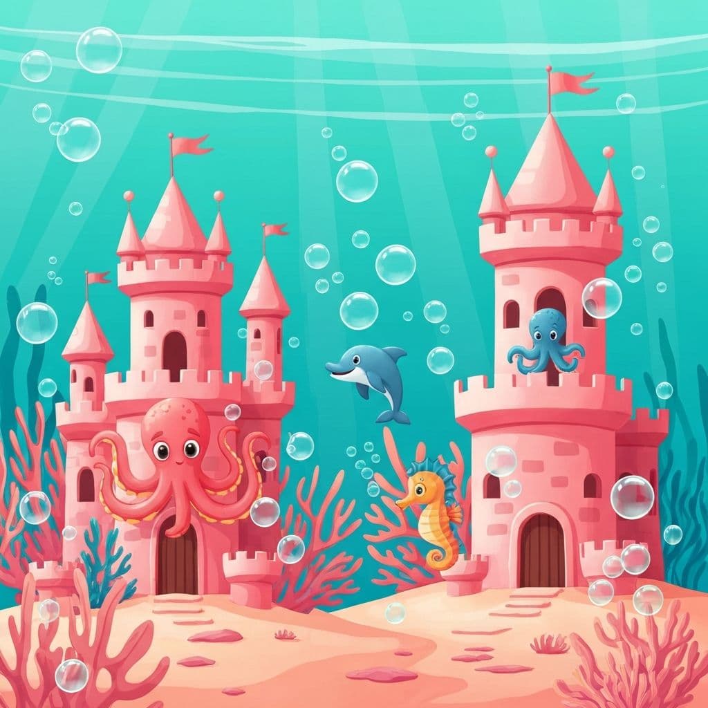 A magical underwater world with friendly sea creatures